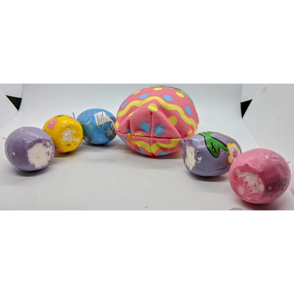 Easter Pusheen 2016 Cat Egg plush 4056994 Grey pink yellow blue bonus Candles - Picture 5 of 6